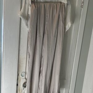 Dynamite Women's Cream Satin Pants (2-piece set with white top sold separately)